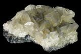 Calcite Crystal Cluster on Green Fluorite - China #142380-1